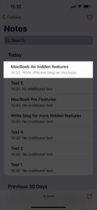 Lock Notes with Face ID and Passcode Step 1