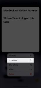 Lock Notes with Face ID and Passcode Step 2