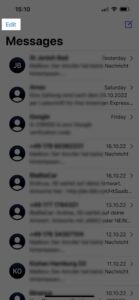 Recently Deleted Chats in Messages Step 1