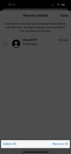 Recently Deleted Chats in Messages Step 3